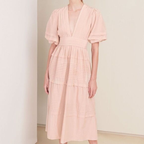 Magali Pascal Ballet Maxi Dress Peony Pink Small Anthropologie - Picture 15 of 15